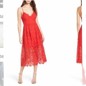 ASTR LACE MIDI DRESS